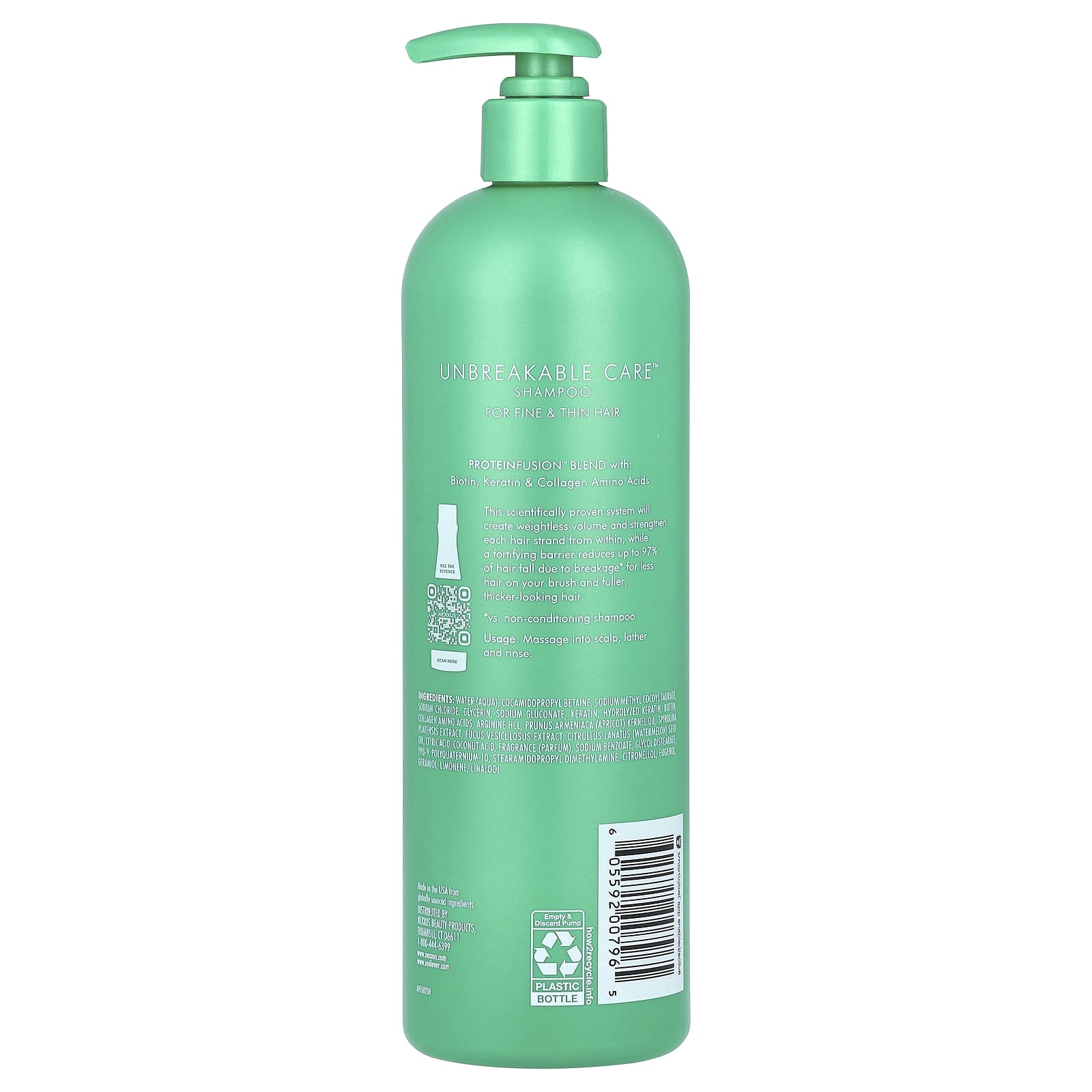 Nexxus, Unbreakable Care™, Anti-Breakage Shampoo, For Fine & Thin Hair, 16.5 fl oz (488 ml)