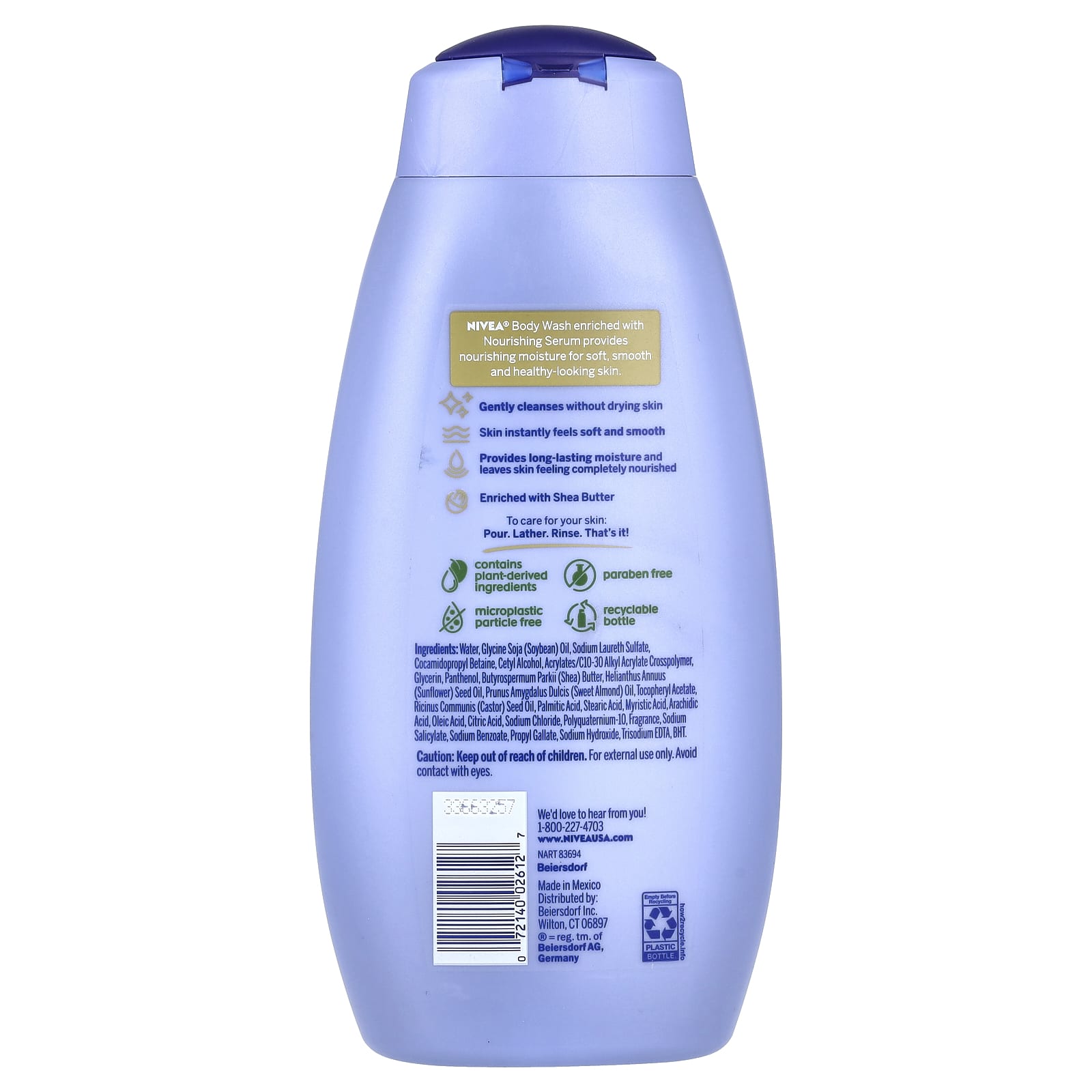 Nivea, Nourishing Body Wash, Shea Butter, 20 fl oz (591 ml)