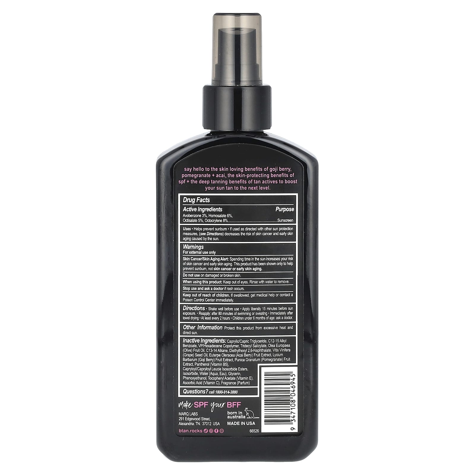 b.tan, Hello Sunshine! Deep Tanning Dry Spray Oil Sunscreen, SPF 7, 8 fl oz (236 ml)