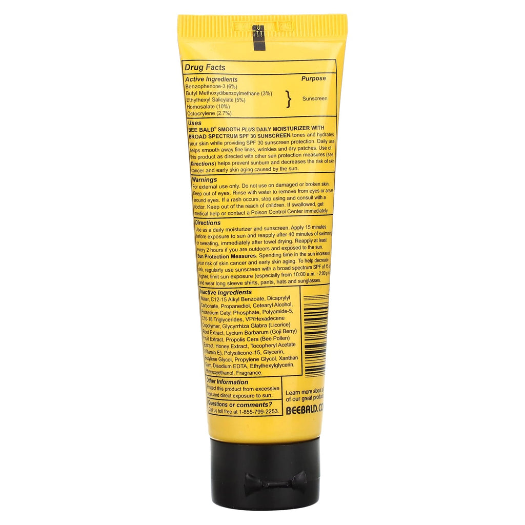 Bee Bald, Smooth Plus Head & Face, Daily Moisturizer, SPF 30, 1.7 fl oz (50 ml)