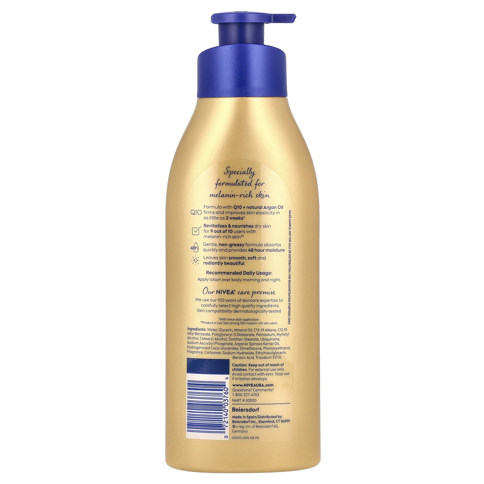 Nivea, Skin Firming Melanin Beauty & Hydration Body Lotion, 16.9 fl oz (500 ml)