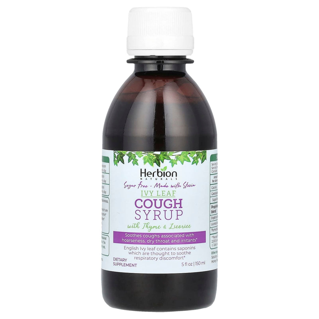 Herbion Naturals, Naturals, Ivy Leaf Cough Syrup With Thyme & Licorice, Sugar Free, 5 fl oz (150 ml)