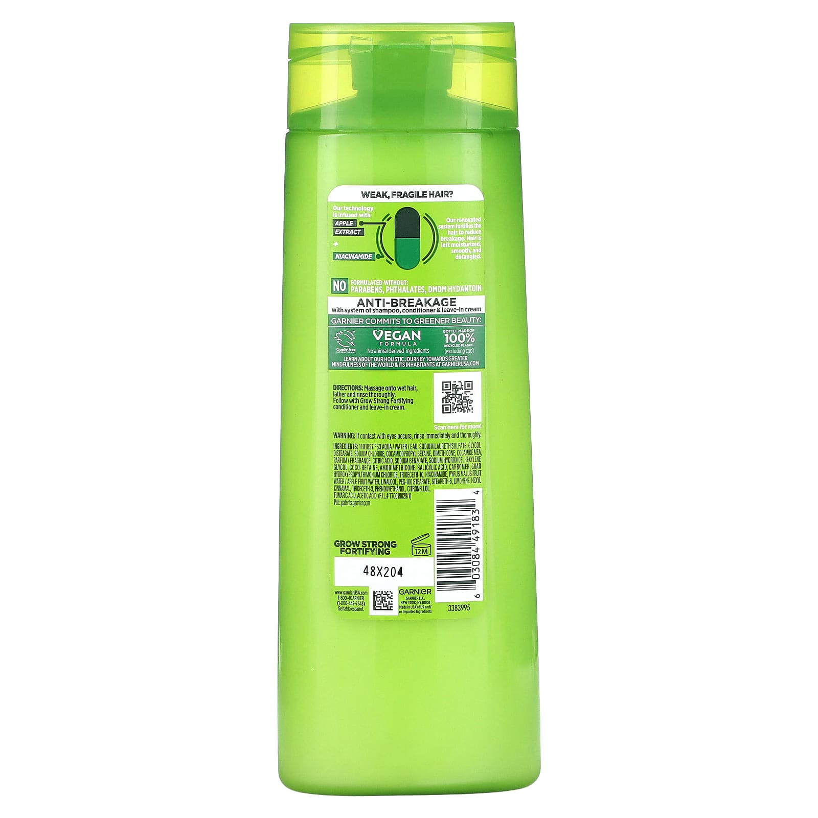Garnier, Fortifying Shampoo, Grow Strong, 12.5 fl (370 ml)