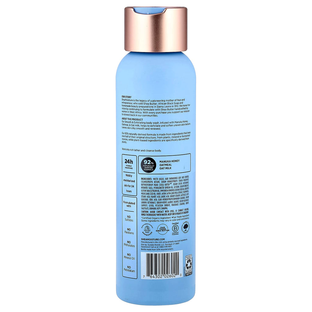 SheaMoisture, Smooth & Exfoliating Body Wash, Manuka Honey & Oatmeal, 18 fl oz (532 ml)