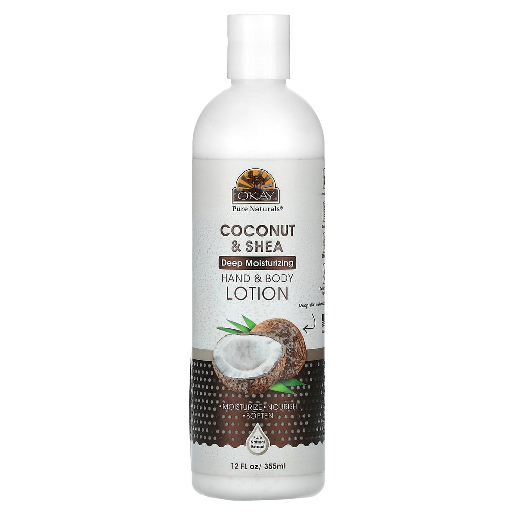 Okay Pure Naturals, Hand & Body Lotion, Coconut & Shea, 12 fl oz (355 ml)
