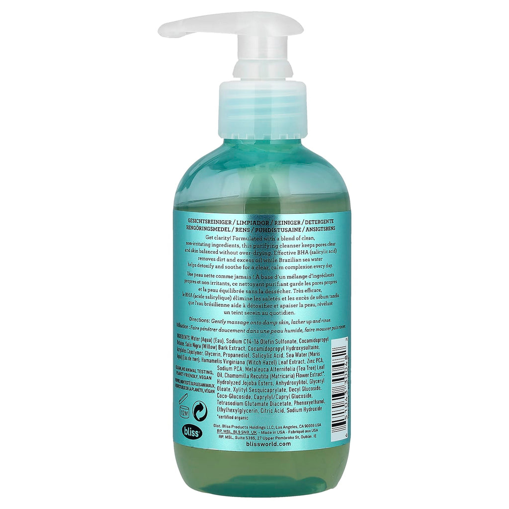 Bliss, Clear Genius™, Clarifying Cleanser with BHA + Brazilian Sea Water, 6.4 fl oz (190 ml)
