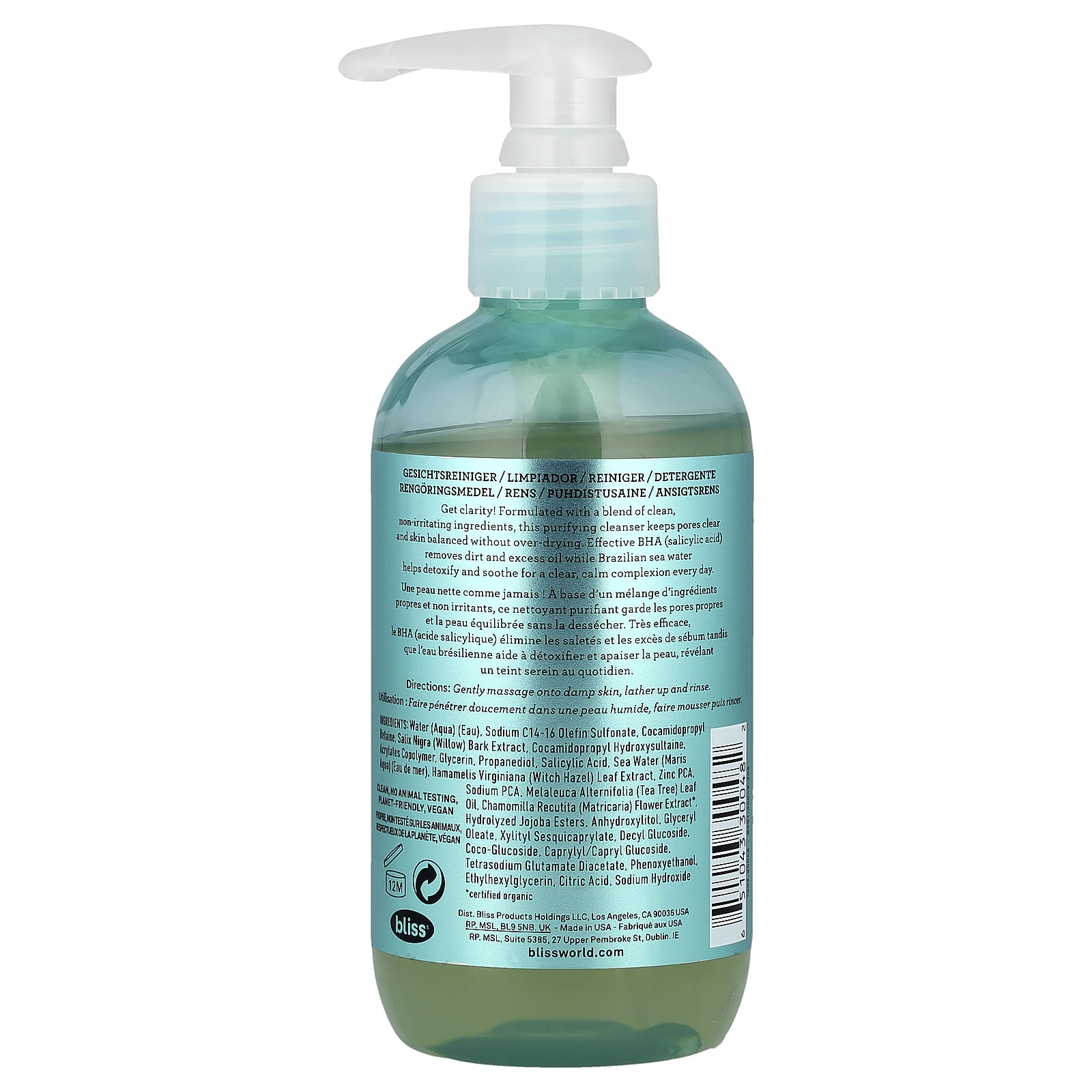 Bliss, Clear Genius™, Clarifying Cleanser with BHA + Brazilian Sea Water, 6.4 fl oz (190 ml)