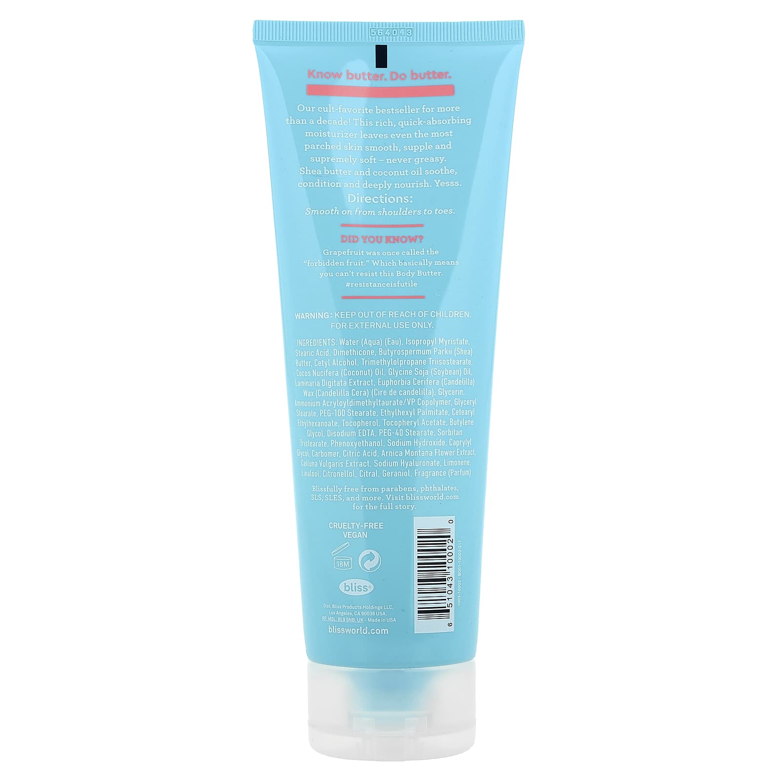 Bliss, Body Butter, Grapefruit & Aloe, 6.7 fl oz (200 ml)