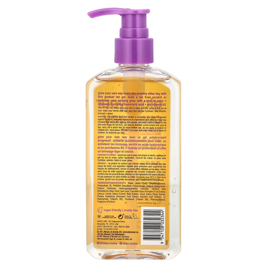 b.tan, Glow Your Own Way, Hydrated AF, Gradual Face + Body Gel, 8 fl oz (236 ml)