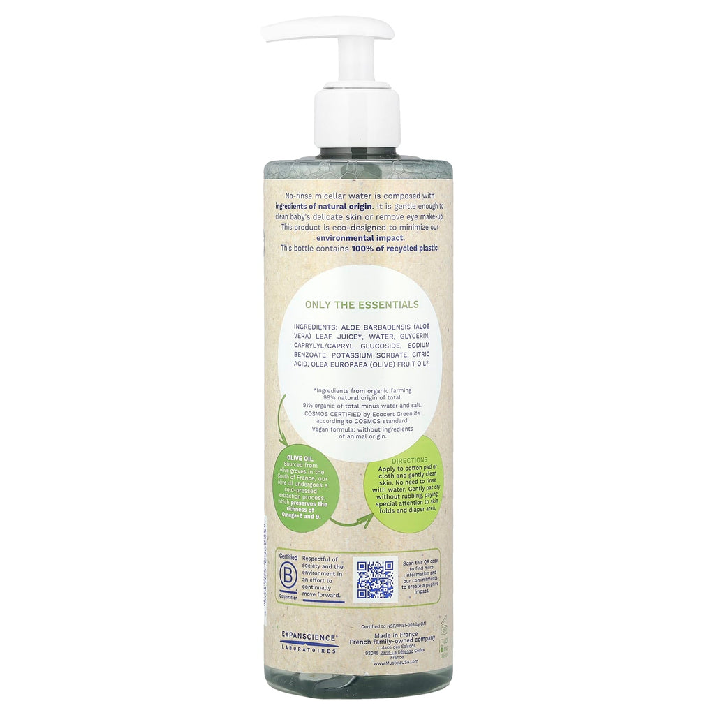 Mustela, Micellar Water, Face & Body, Fragrance Free, 13.52 fl oz (400 ml)