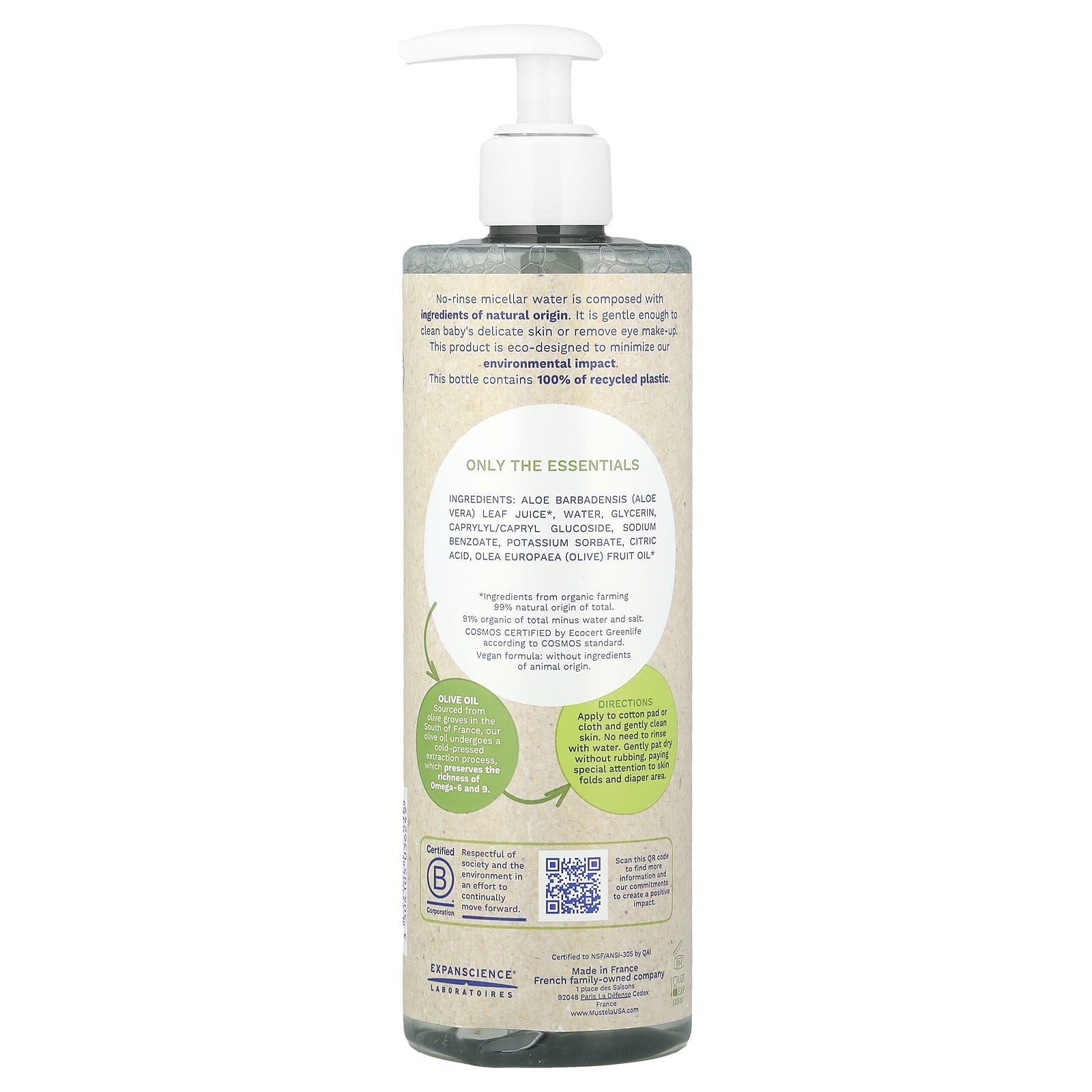 Mustela, Micellar Water, Face & Body, Fragrance Free, 13.52 fl oz (400 ml)