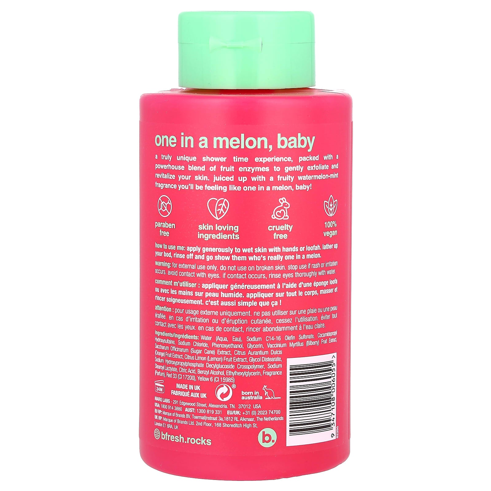 b.fresh, Revitalizing Body Wash, Watermelon Mint, 16 fl oz (473 ml)