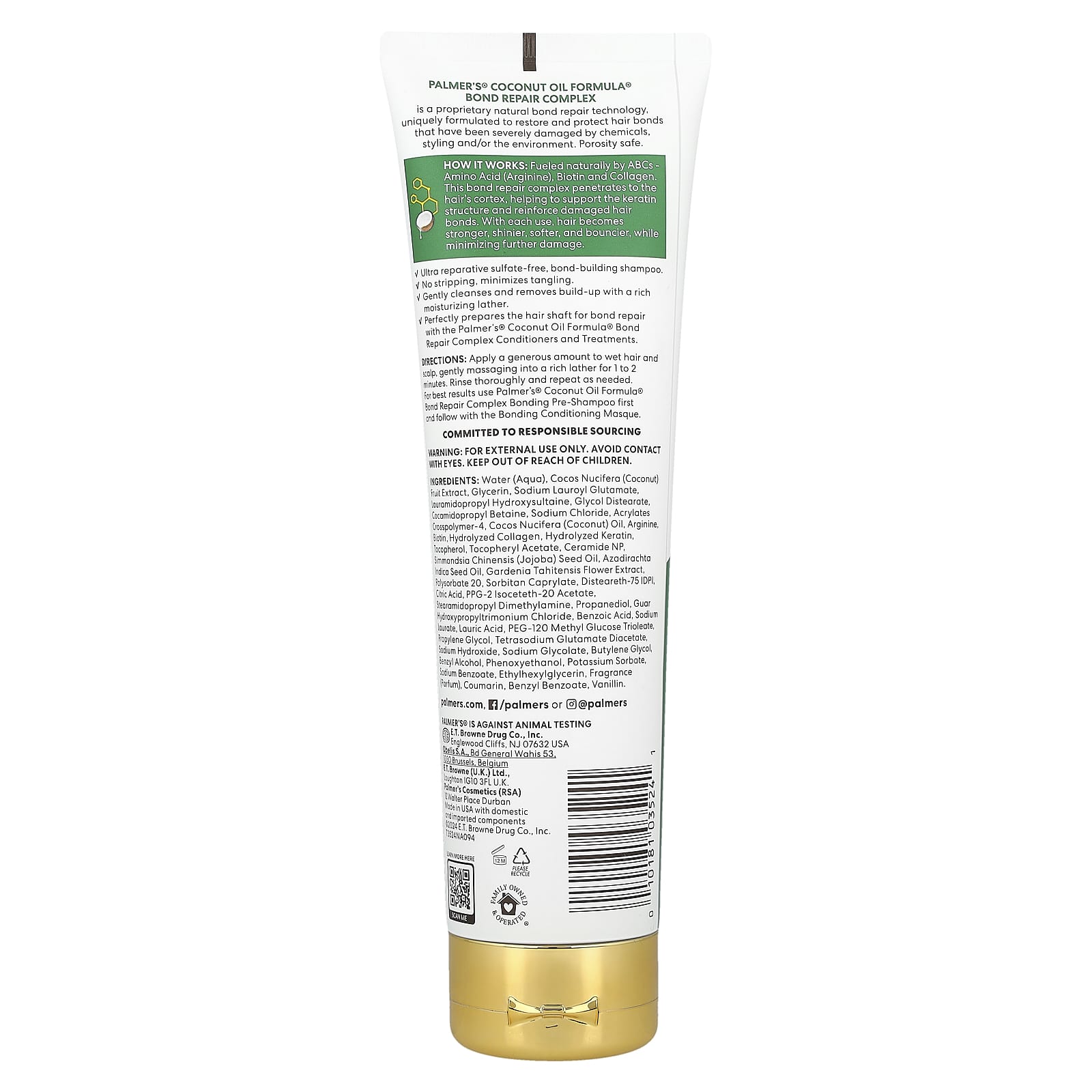 Palmer's, Coconut Oil Formula® With Vitamin E, Bond Repair Complex, Bonding Shampoo, 8.5 oz (250 ml)