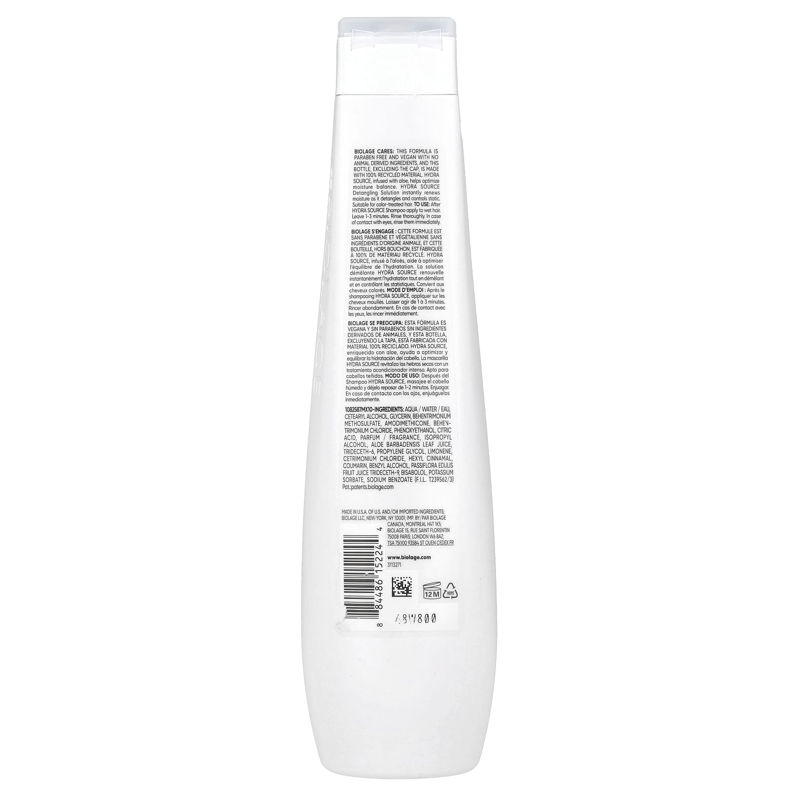 Biolage, Hydra Source, Detangling Solution, For Dry Hair, 13.5 fl oz (400 ml)