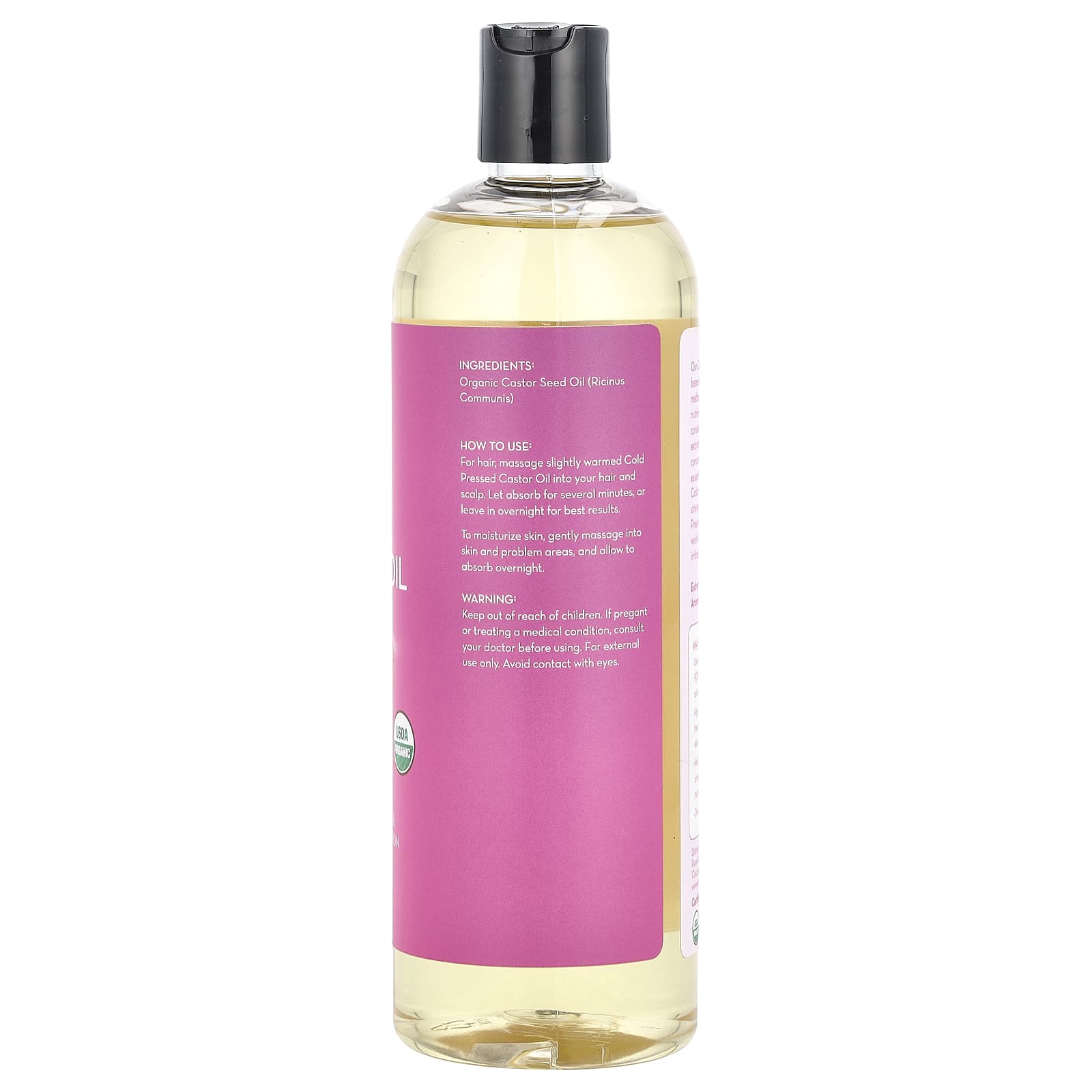 Pure Body Naturals, Organic Castor Oil, 16 fl oz (473 ml)