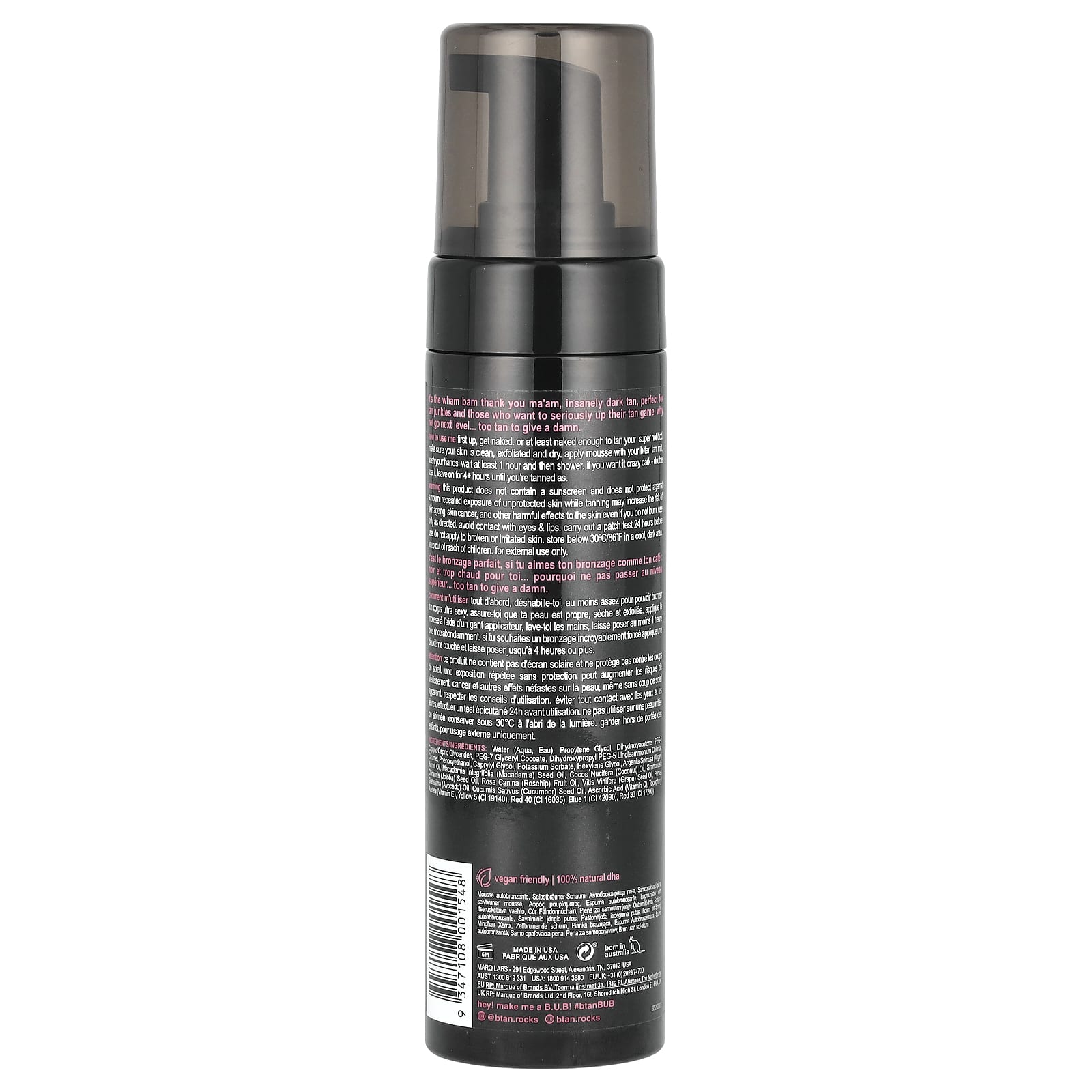 b.tan, Too Tan to Give A Damn, Insanely Dark, 6.7 fl oz (200 ml)