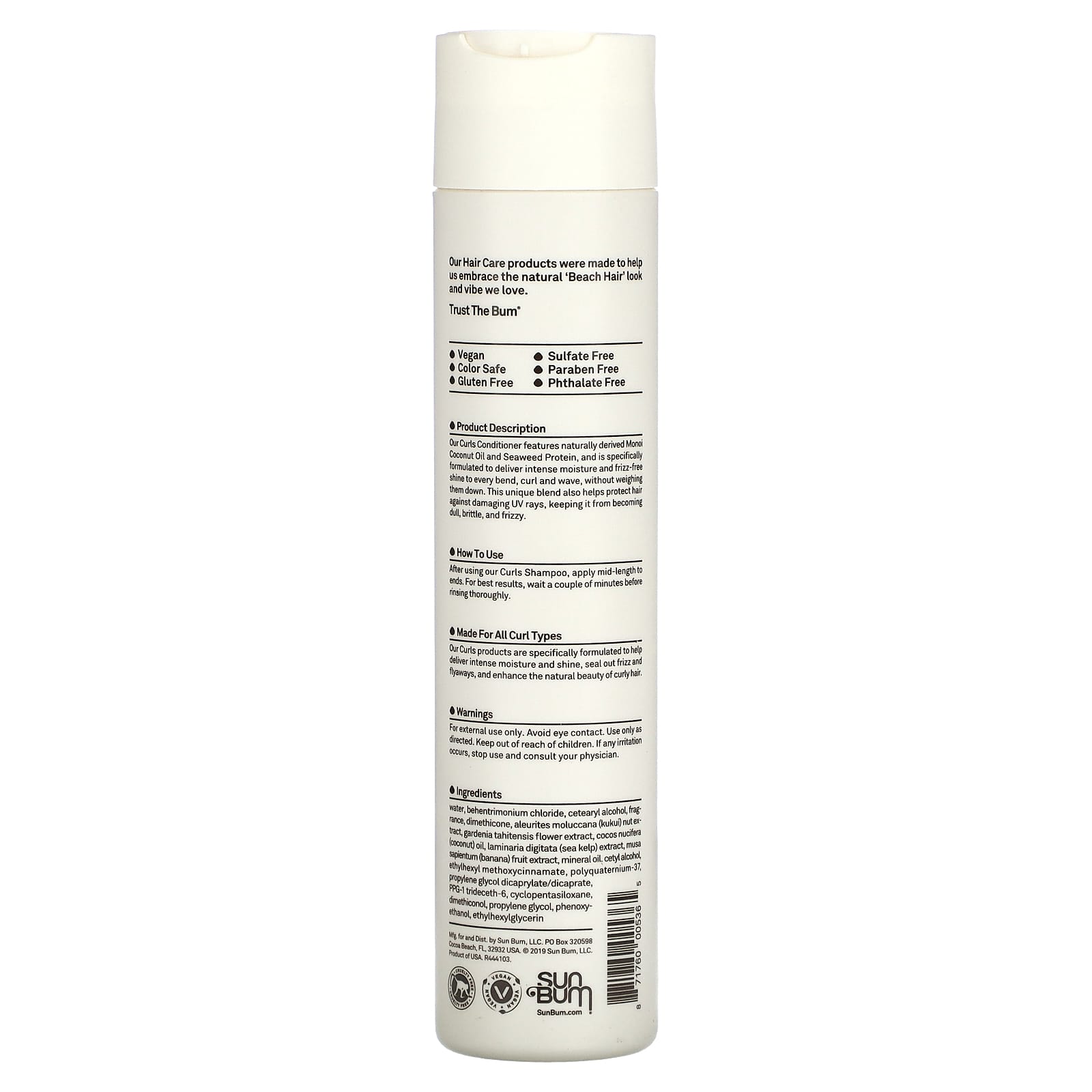 Sun Bum, Curls Conditioner, For All Curl Types, 10 fl oz (300 ml)