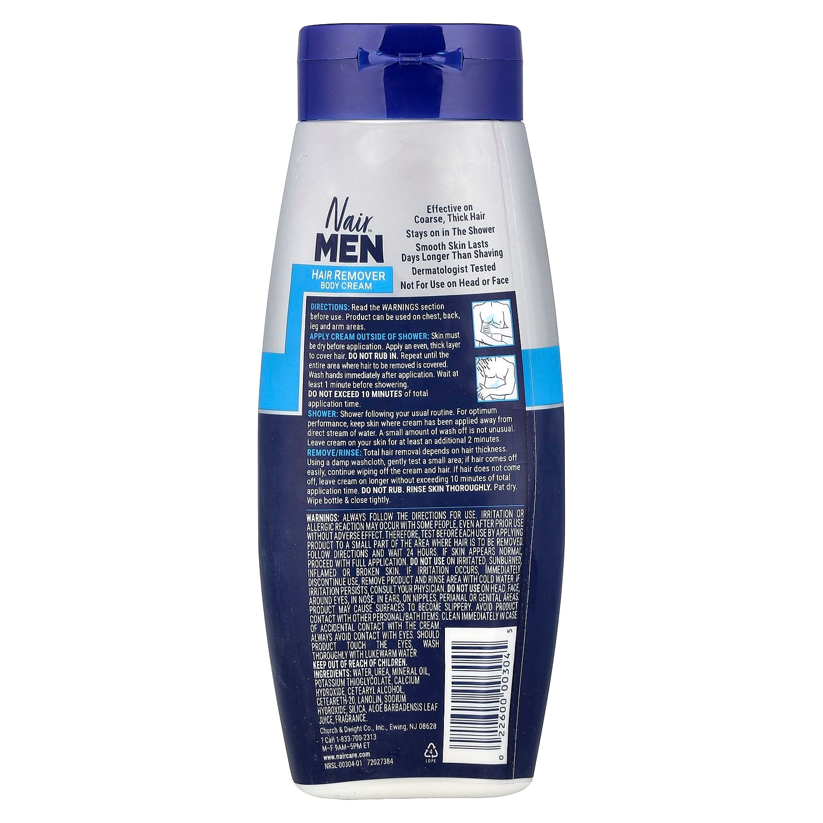 Nair, Men, Hair Remover Body Cream, 12 oz (340 g)