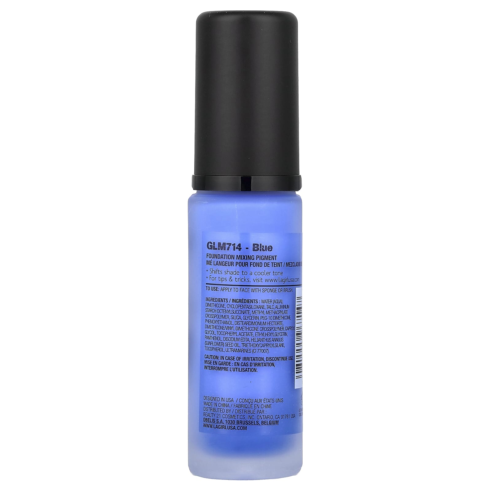 L.A. Girl, PRO.color, Foundation Mixing Pigment, GLM714 Blue, 1 fl oz (30 ml)