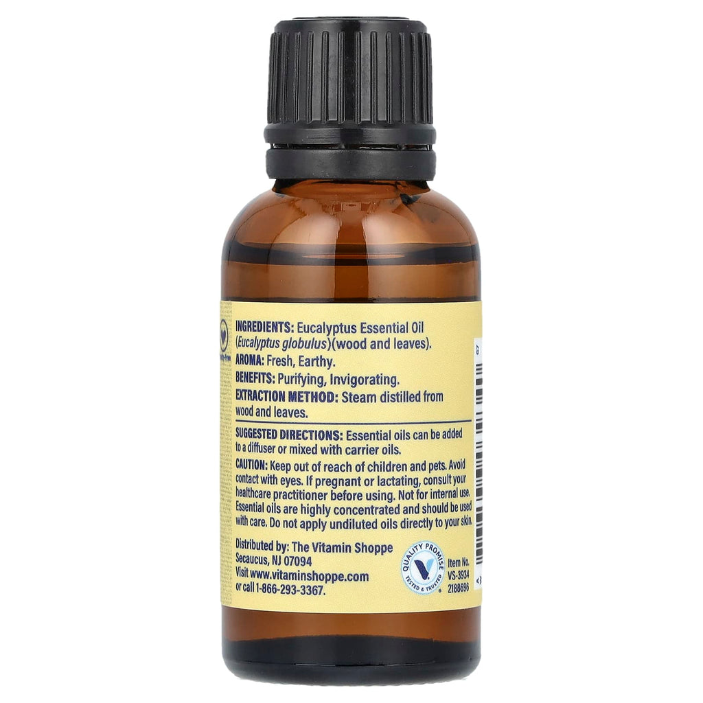 The Vitamin Shoppe, 100% Pure Essential Oil, Eucalyptus , 1 fl oz (30 ml)