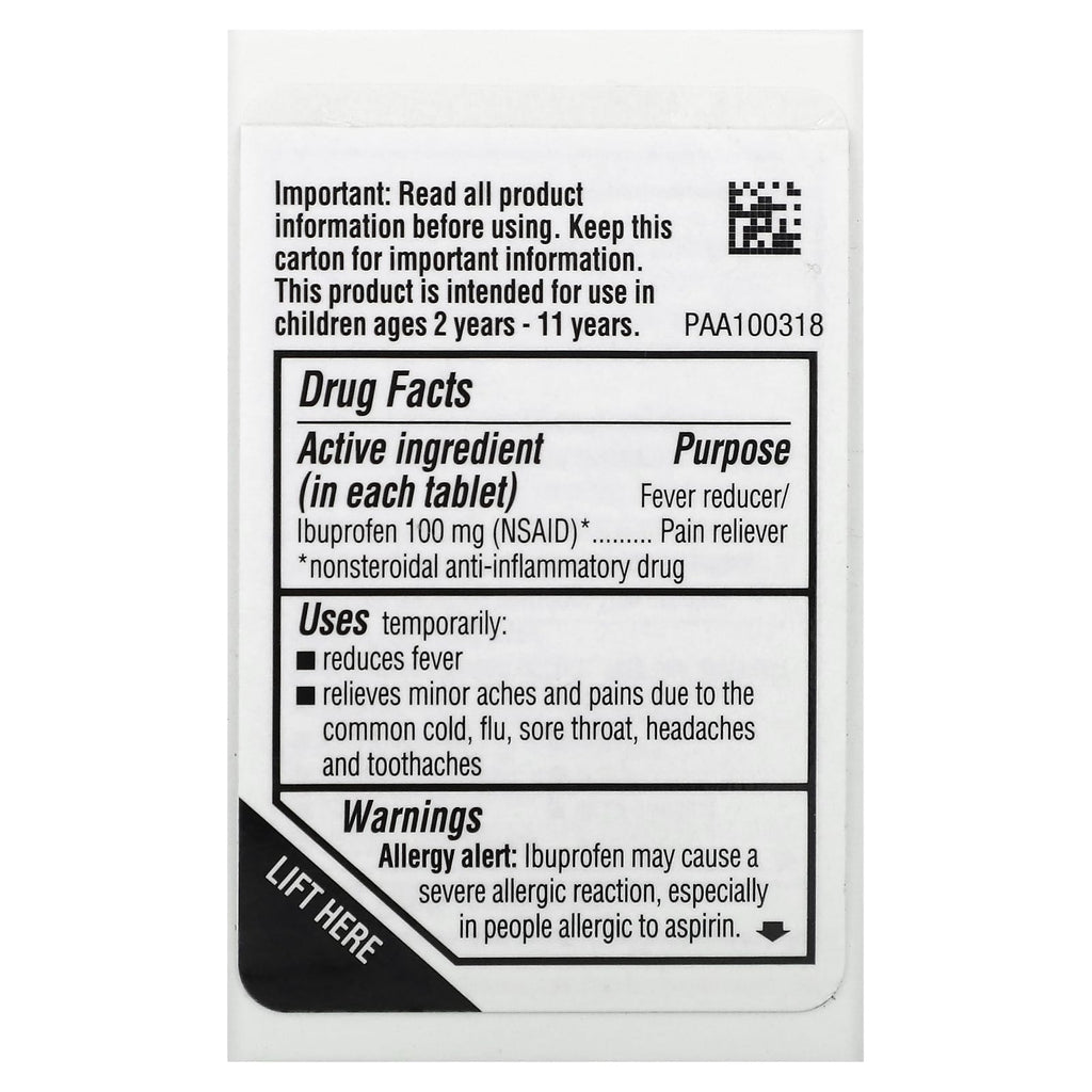 Advil, Junior Strength, Chewables, Ages 2-11, Grape, 100 mg , 24 Chewable Tablets