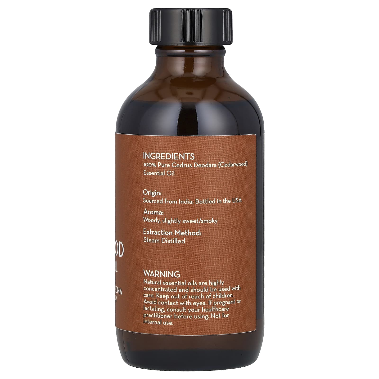 Pure Body Naturals, 100% Pure Essential Oil, Cedarwood, 4 fl oz (118 ml)