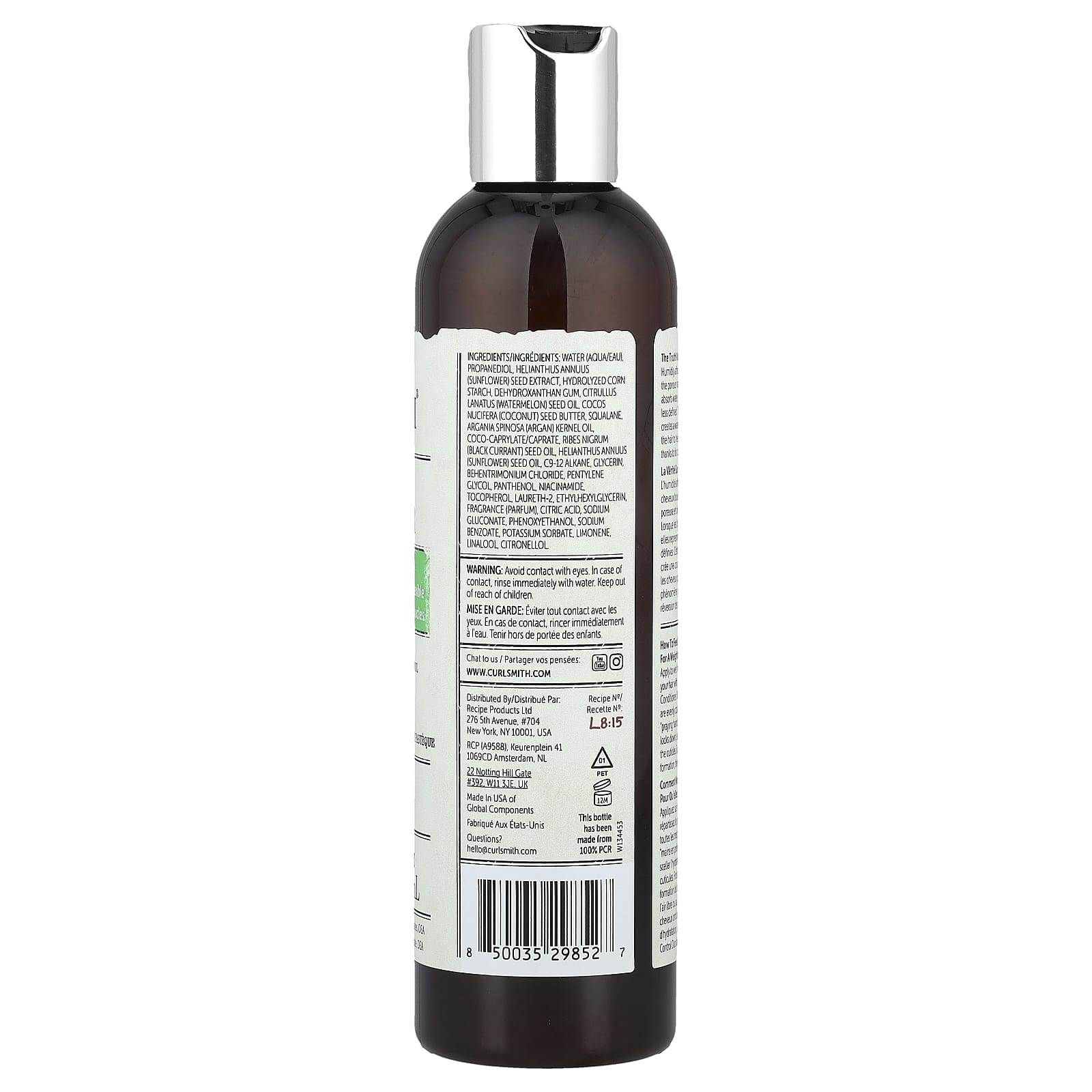 Curlsmith, Frizz Rescue Curl Retainer, Medium Hold, All Curl Types, 8 fl oz (237 ml)