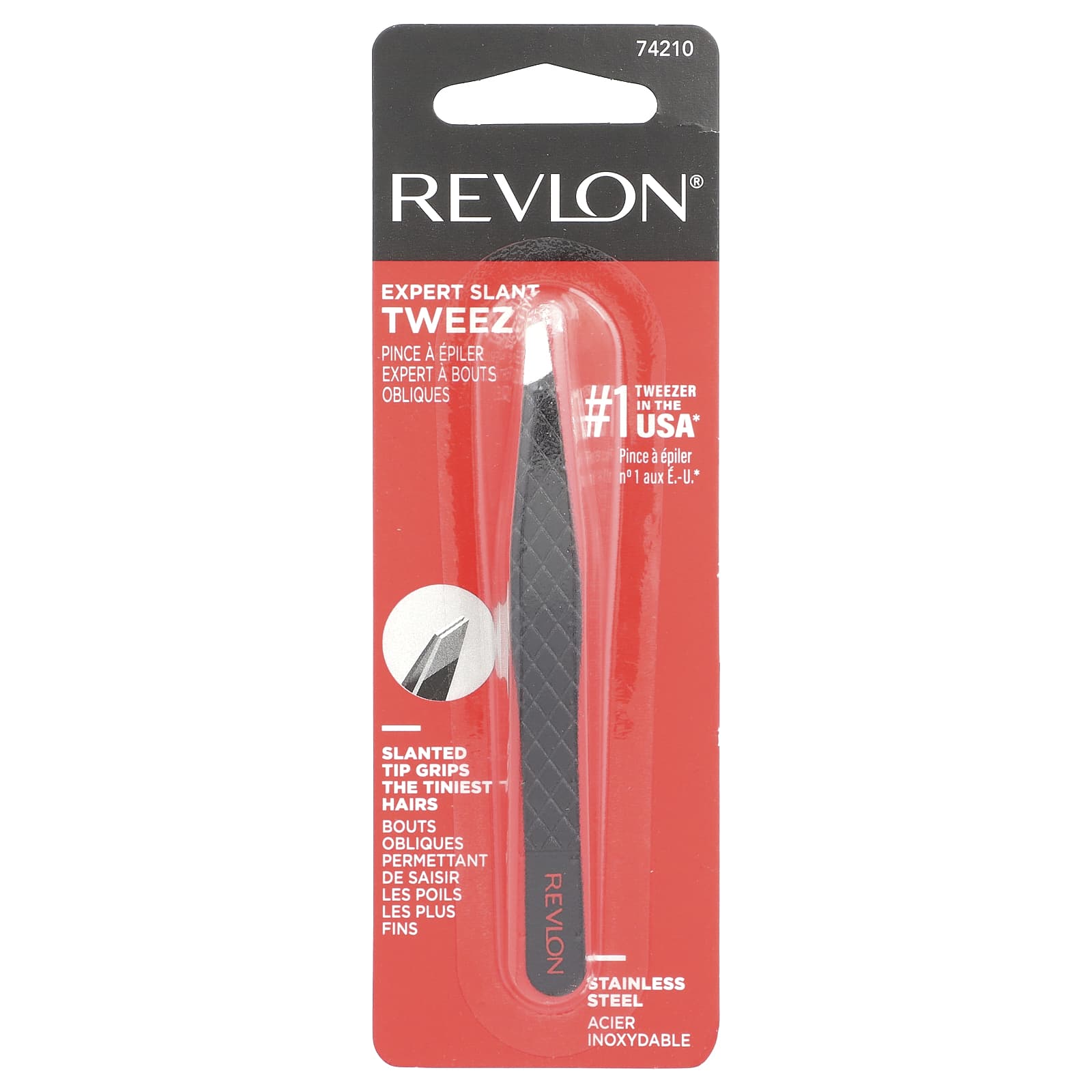 Revlon, Expert Slant Tweezer, Black, 1 Count