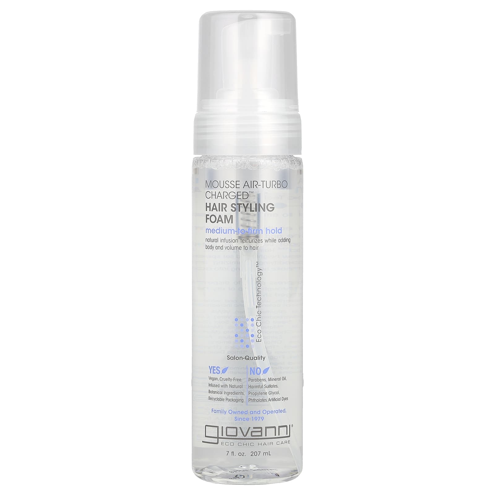 Giovanni, Mousse Air-Turbo Charged™, Hair Styling Foam, Medium-To-Firm Hold, 7 fl oz (207 ml)