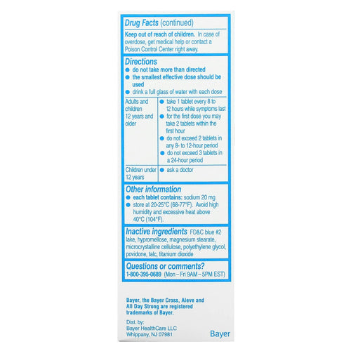 Aleve, Naproxen Sodium Tablets, Headache Pain, 220 mg, 90 Tablets
