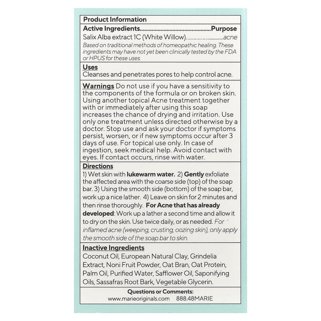 Marie Originals, The Bioactive Acne Bar Soap, 2.9 oz (82 g)