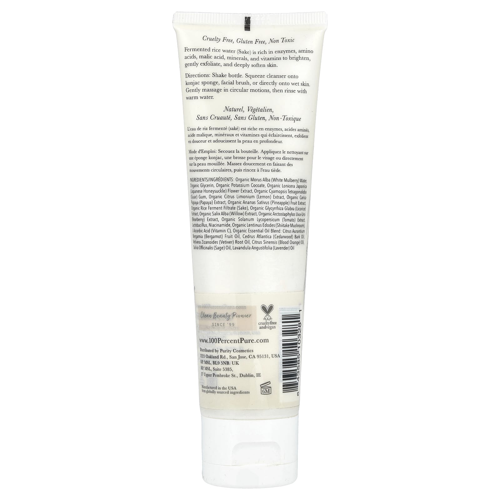 100% PURE, Fermented Rice Water Cleanser, 3.4 fl oz (100 ml)