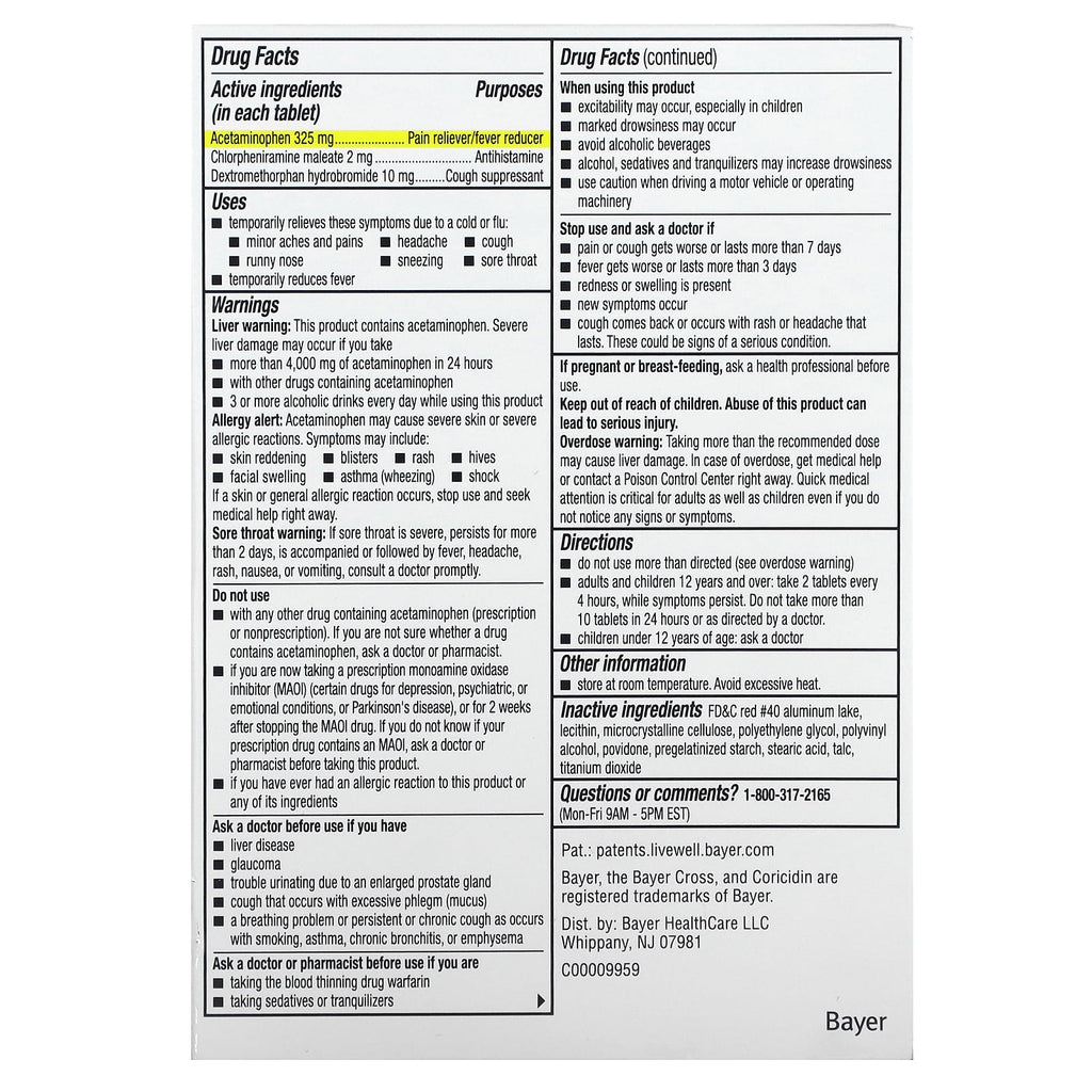 Coricidin HBP, Multi-Symptom Flu, Maximum Strength, 24 Tablets