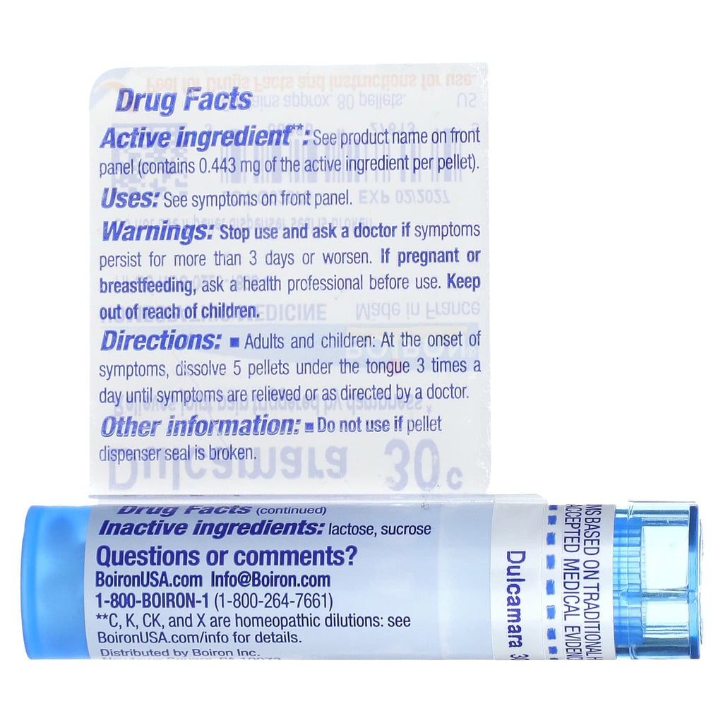 Boiron, Dulcamara, 30C, Approx 80 Pellets