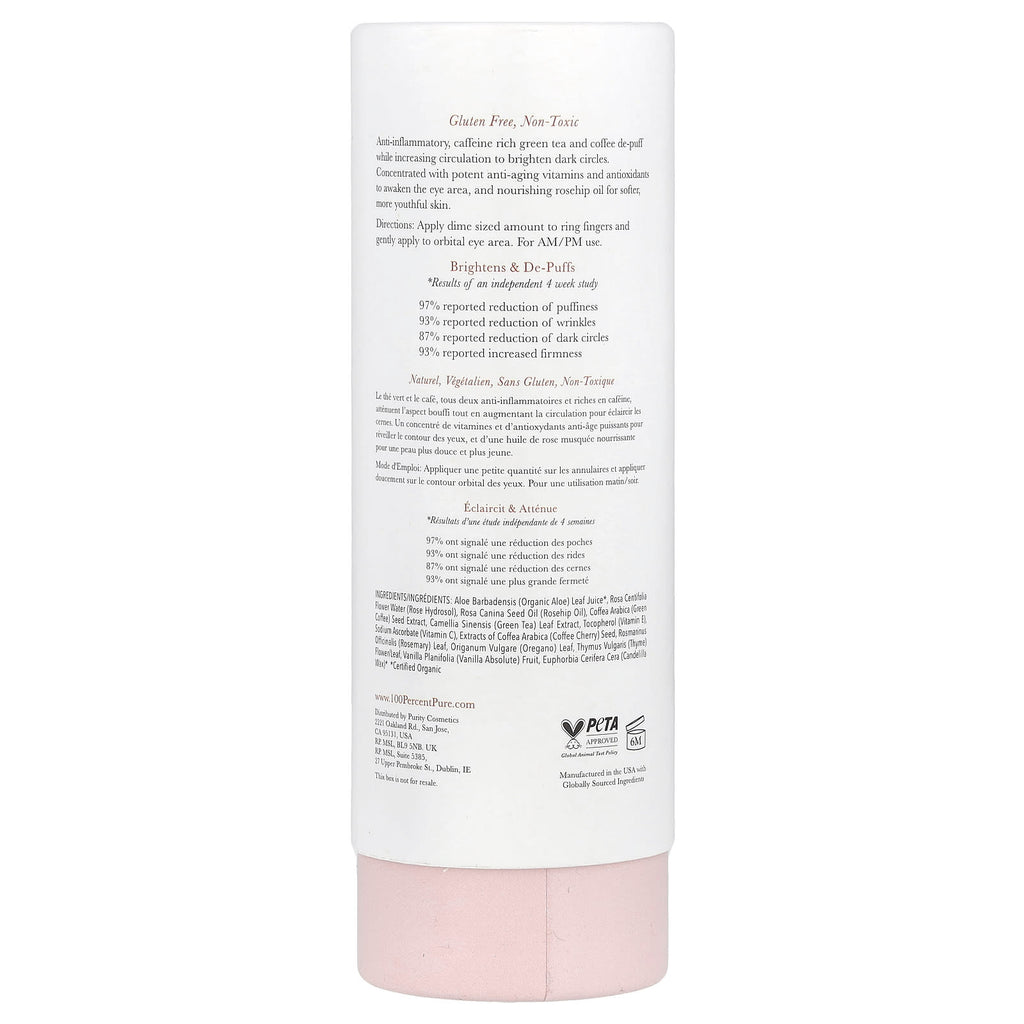 100% PURE, Coffee Bean Caffeine Eye Cream , 1 fl oz (30 ml)