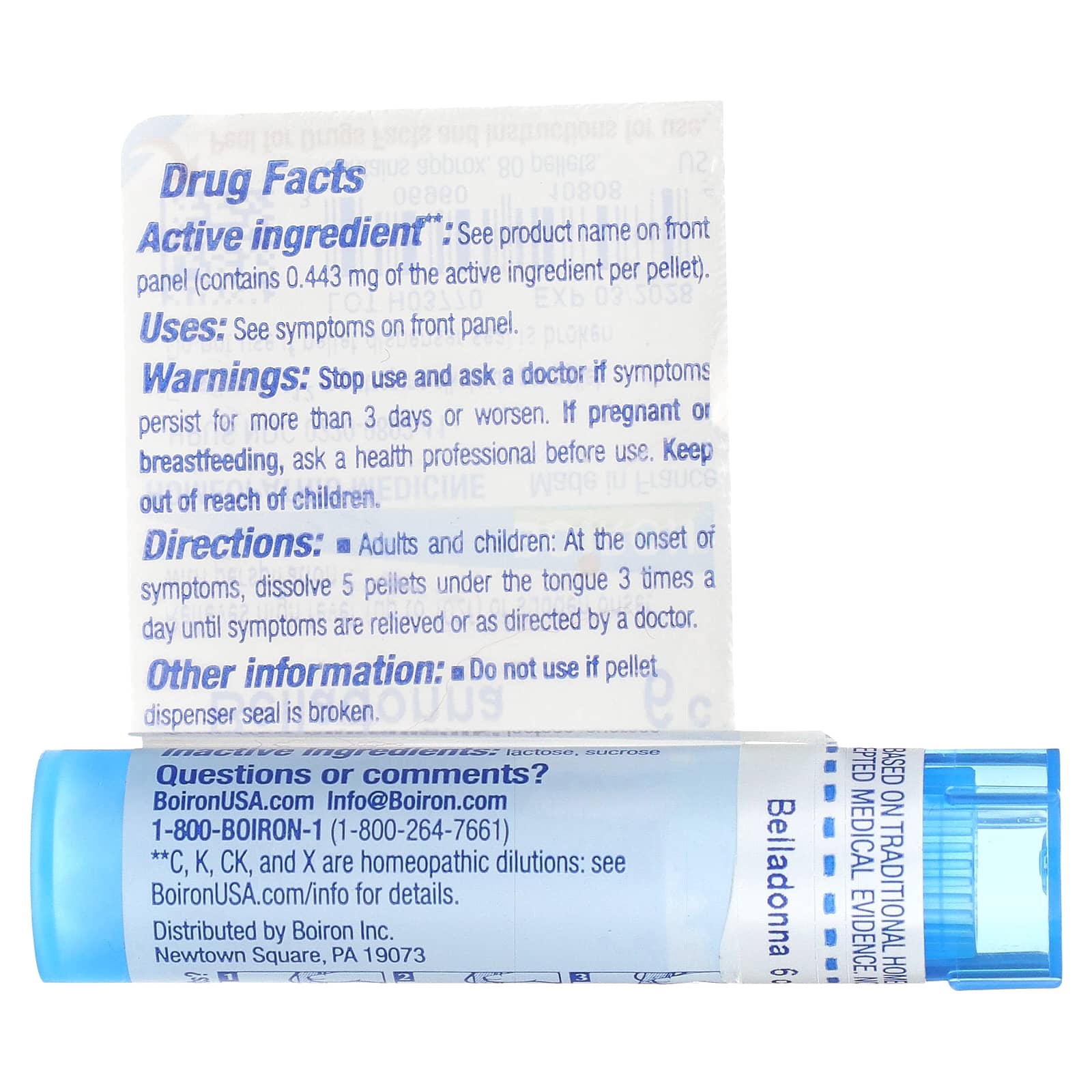 Boiron, Belladonna, 6C, Fever Relief, Approx 80 Pellets