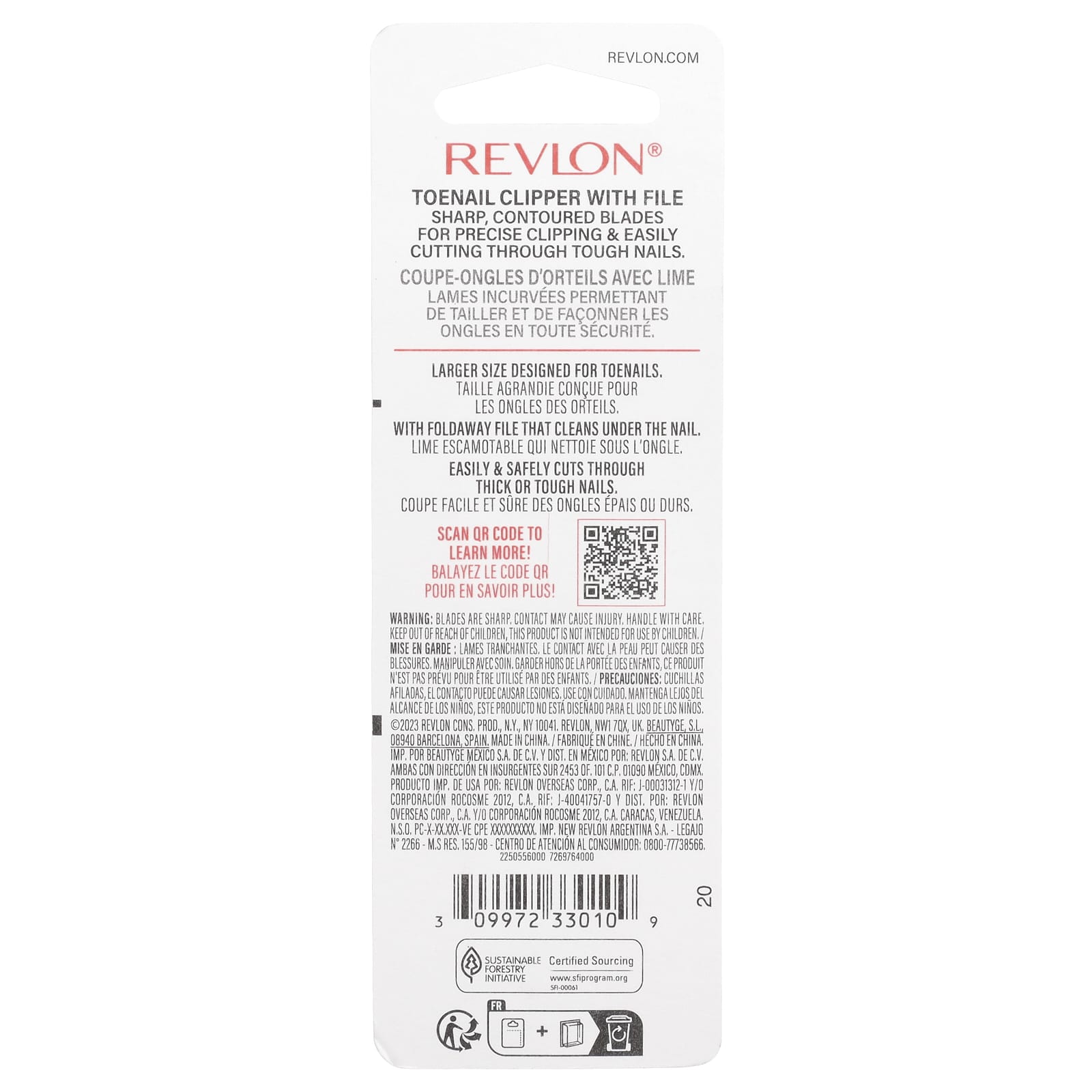Revlon, Toenail Clipper, 1 Count