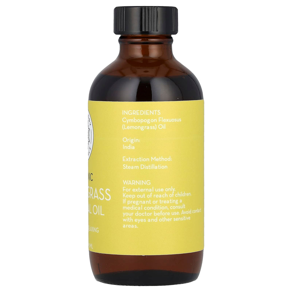 Pure Body Naturals, Organic Lemongrass Essential Oil, 4 fl oz (118 ml)