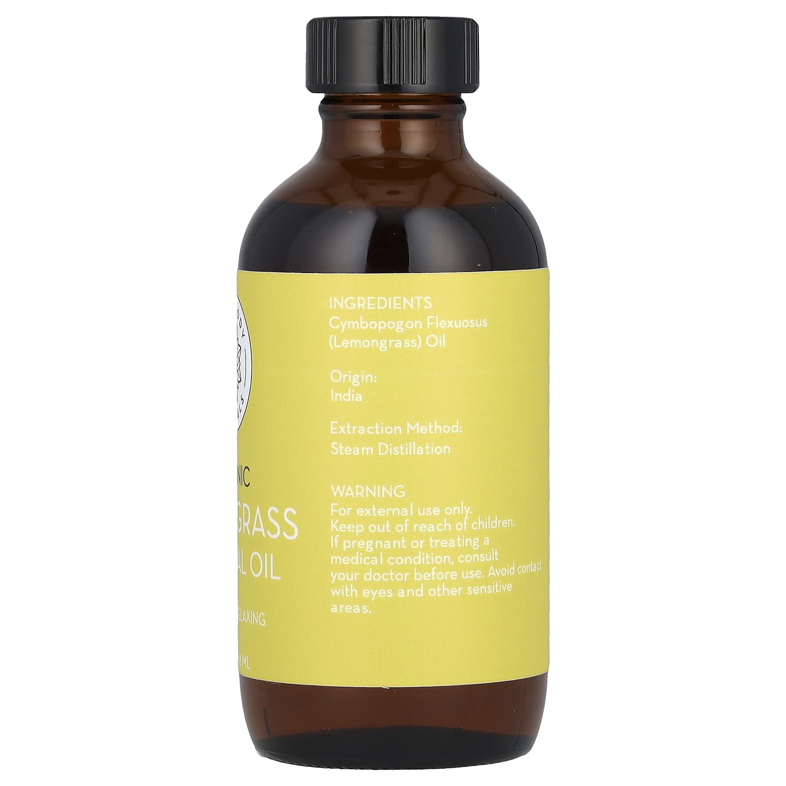 Pure Body Naturals, Organic Lemongrass Essential Oil, 4 fl oz (118 ml)