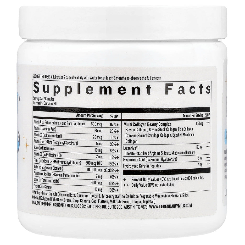 Legendairy Milk, Mane Event™, Hair, Skin, And Nails, 60 Capsules