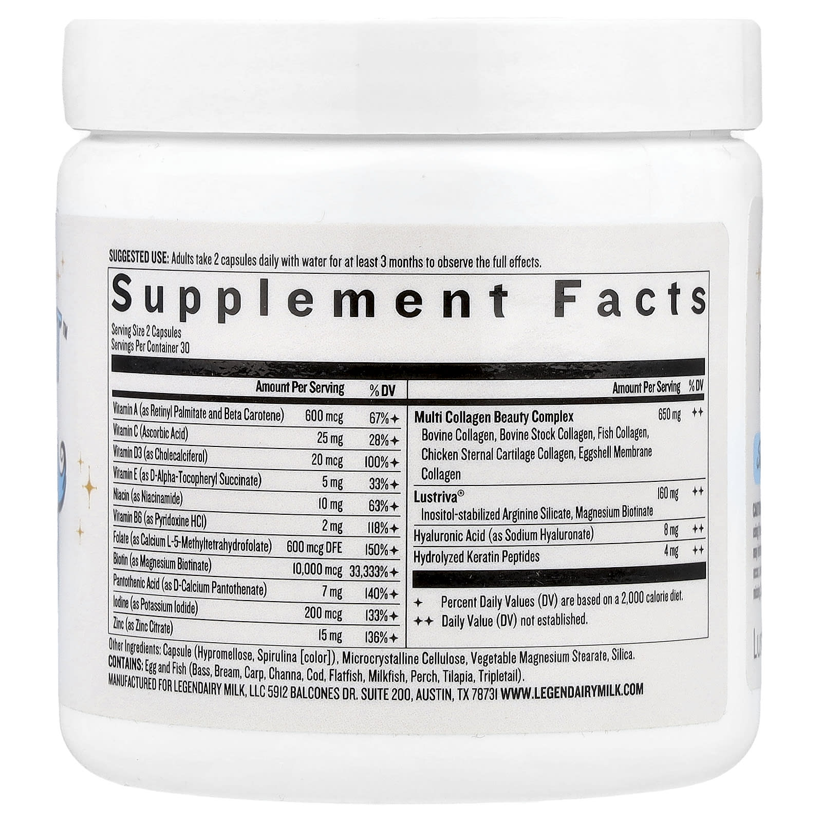 Legendairy Milk, Mane Event™, Hair, Skin, And Nails, 60 Capsules