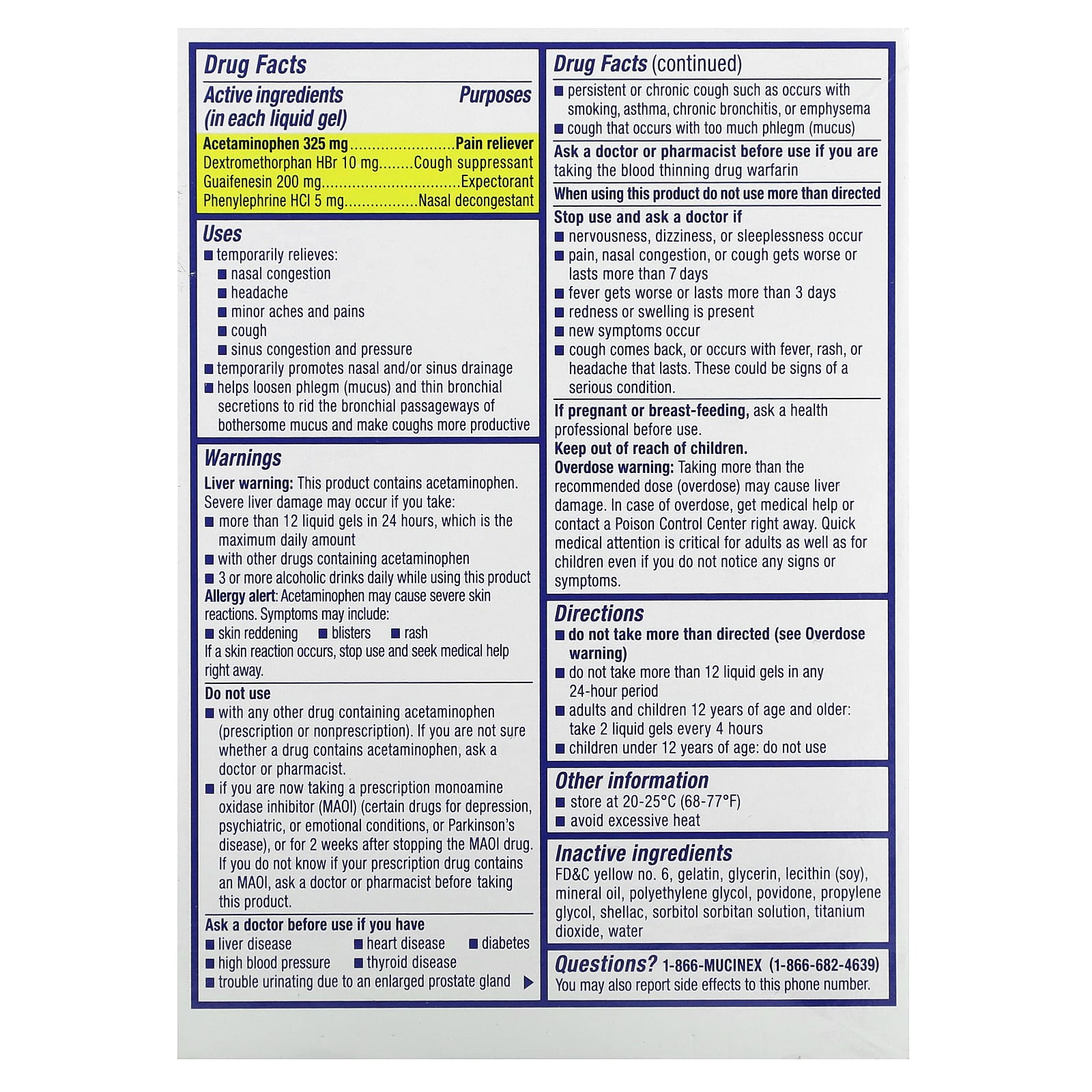 Mucinex, Sinus-Max, Pressure, Pain & Cough, Maximum Strength, For Ages 12+, 16 Liquid Gels