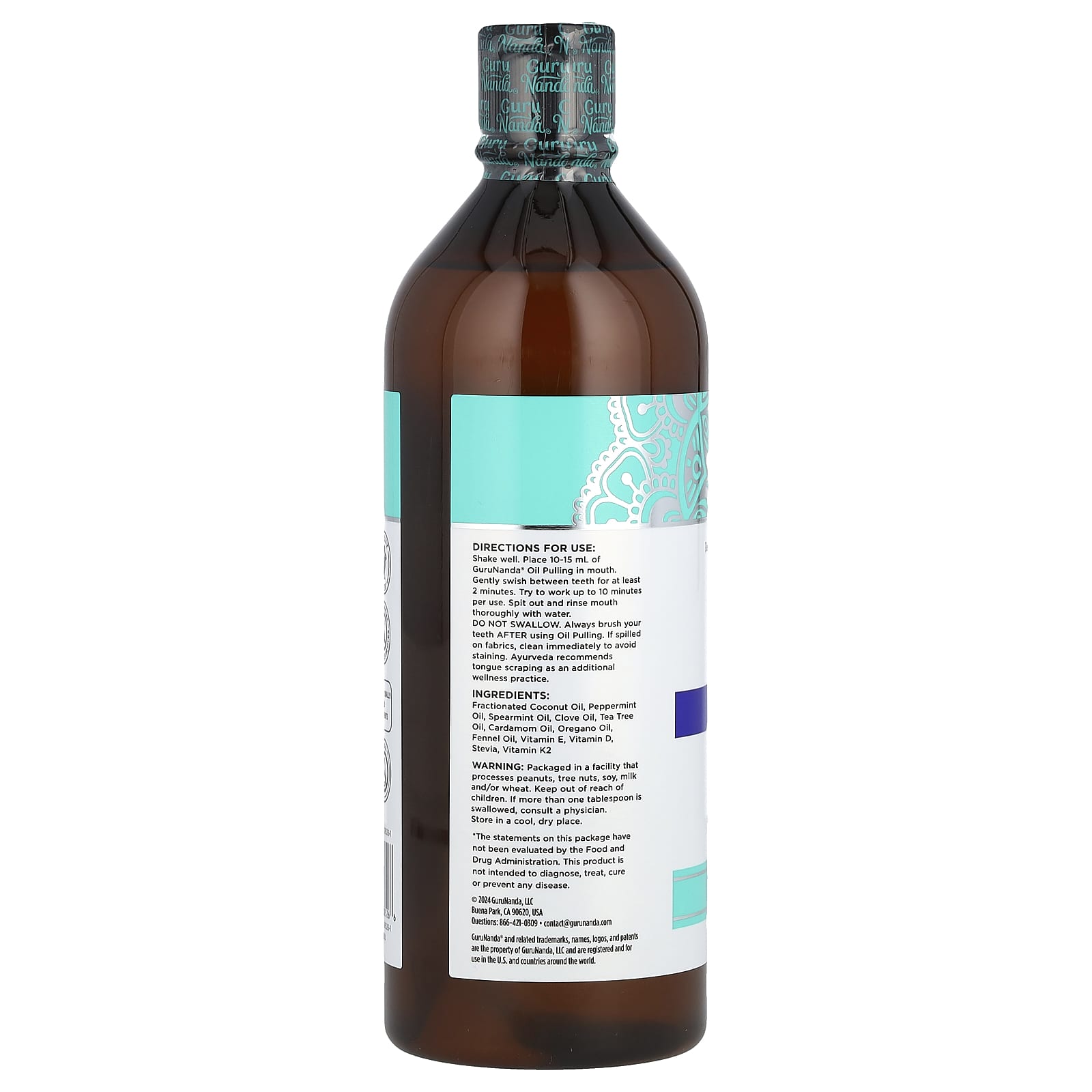 GuruNanda, Natural Oil Pulling Oral Rinse, Coconut + Mint, 16 fl oz (473 ml)