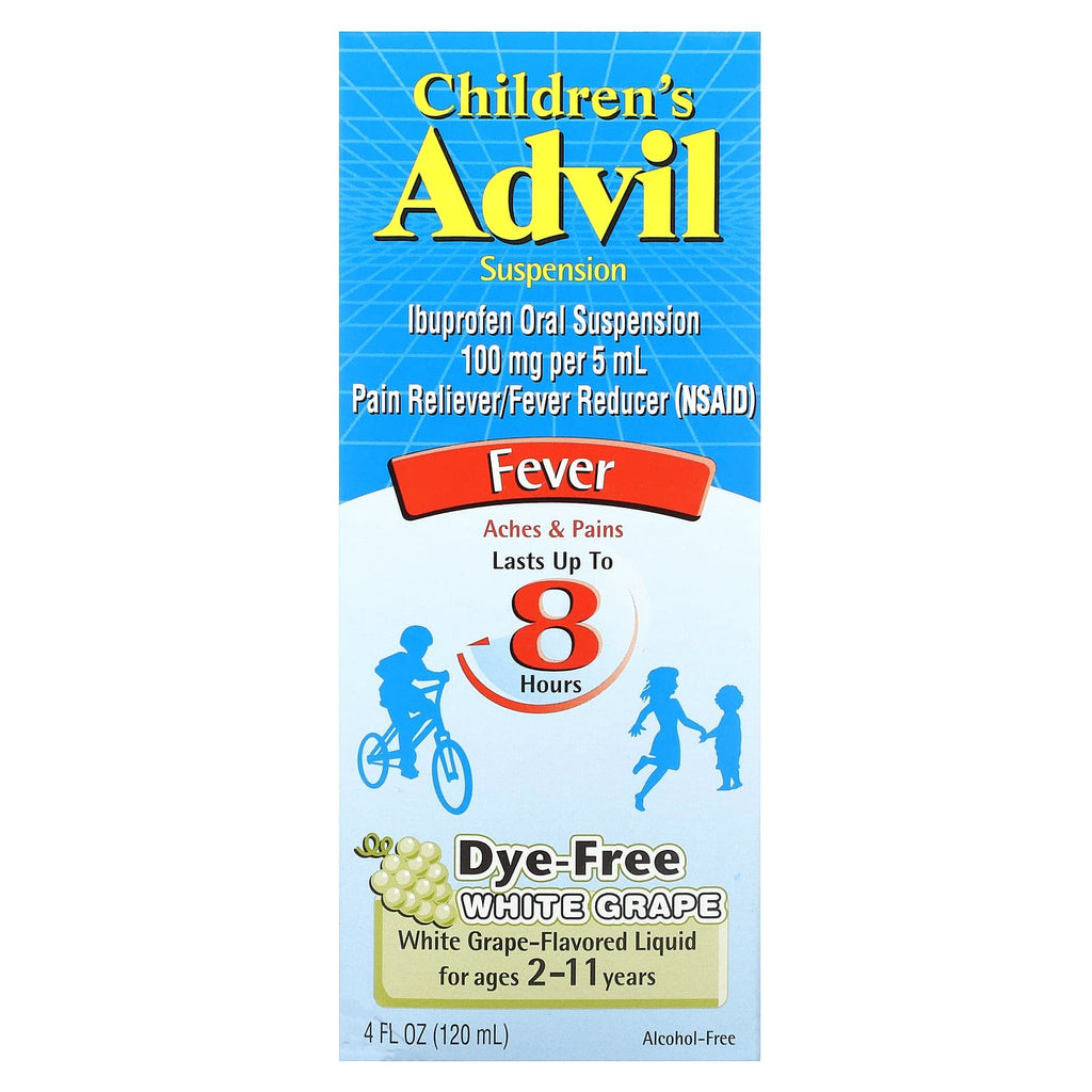 Advil, Children's Advil, Fever, For Ages 2-11 Years, White Grape, 4 fl oz (120 ml)