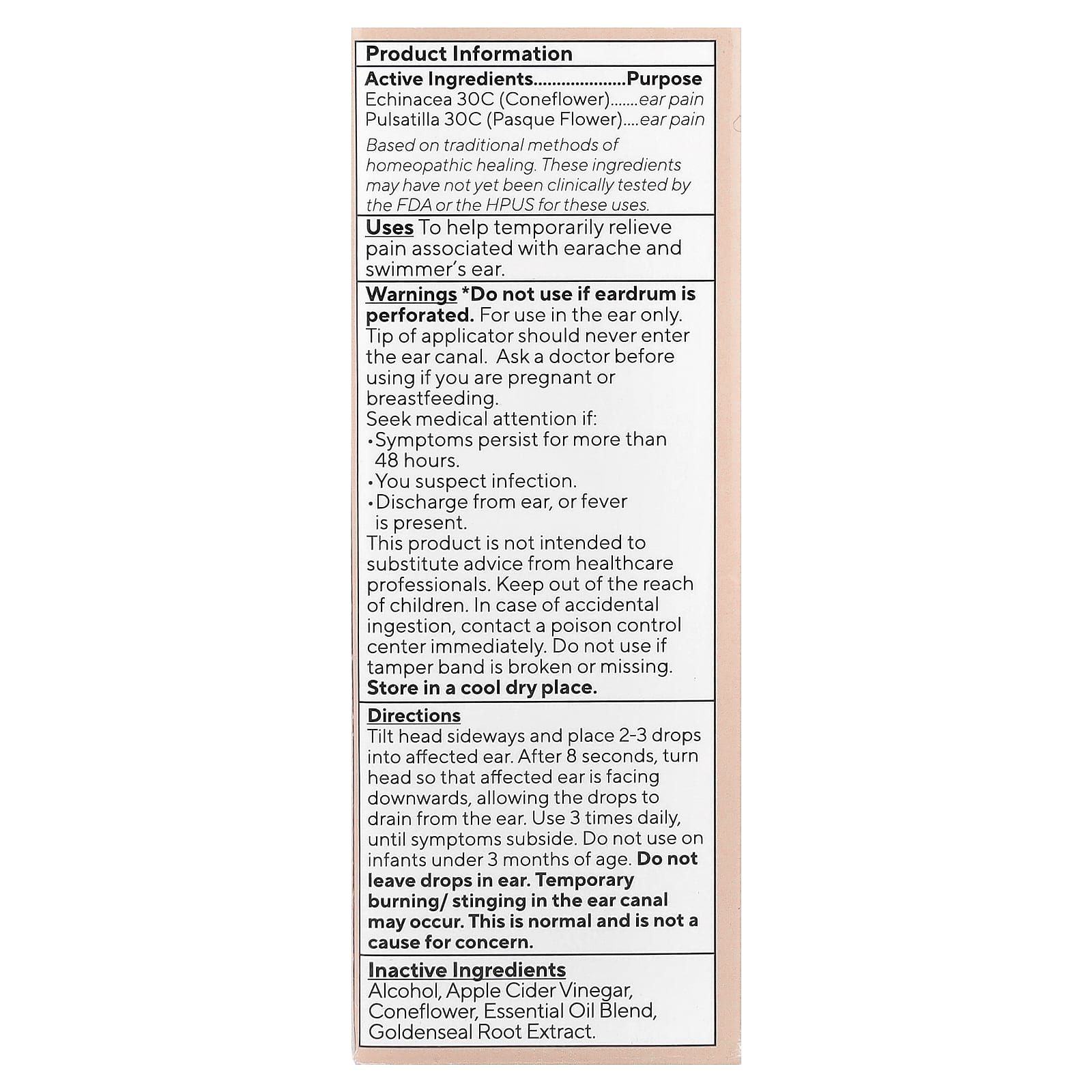 Marie Originals, The Bioactive Ear Pain Drops, 0.5 fl oz (14 ml)