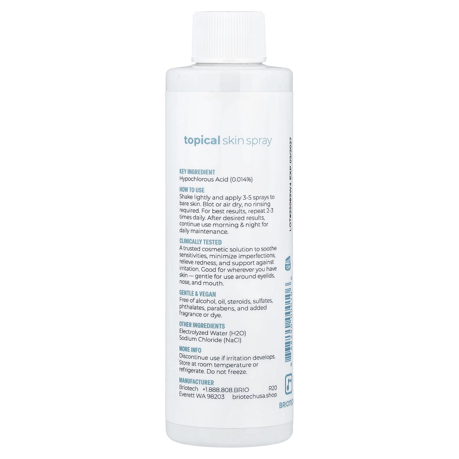 Briotech, Topical Skin Spray, 4 fl oz (120 ml)