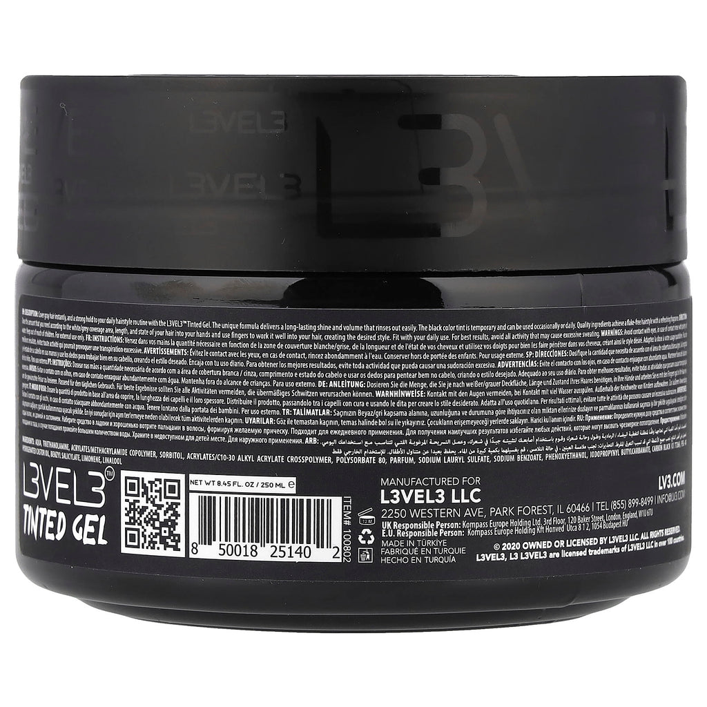 Level 3, Tinted Gel, Black , 8.45 fl oz (250 ml)
