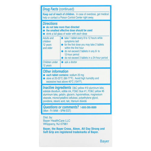Aleve, Naproxen Sodium Tablets, 220 mg, 40 Gelcaps