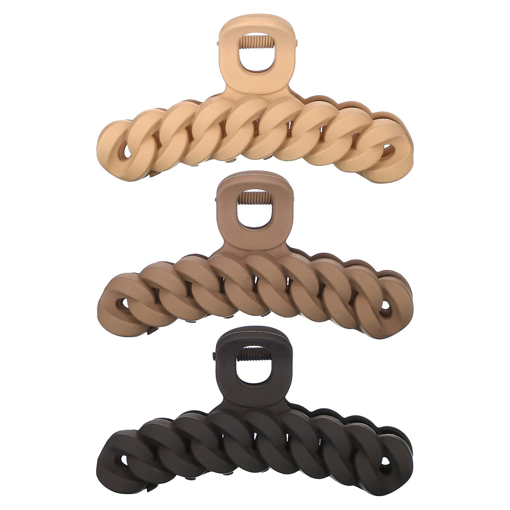 Kitsch, Chain Claw Clips, Neutral, 3pc Set