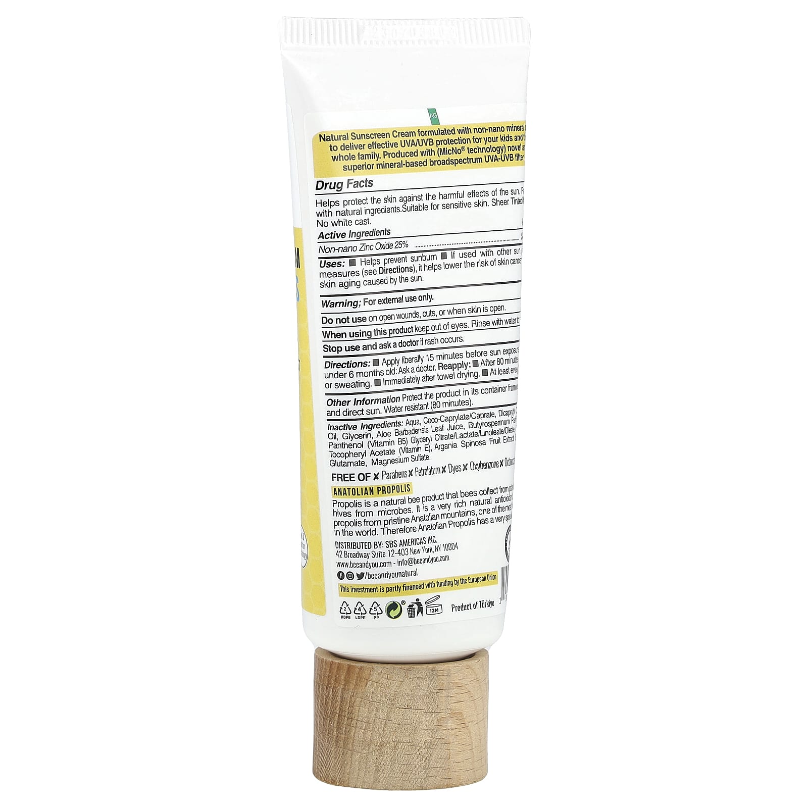 Bee & You, Kids, Natural Mineral Sunscreen Cream, SPF 50+, 2.7 fl oz (80 ml)